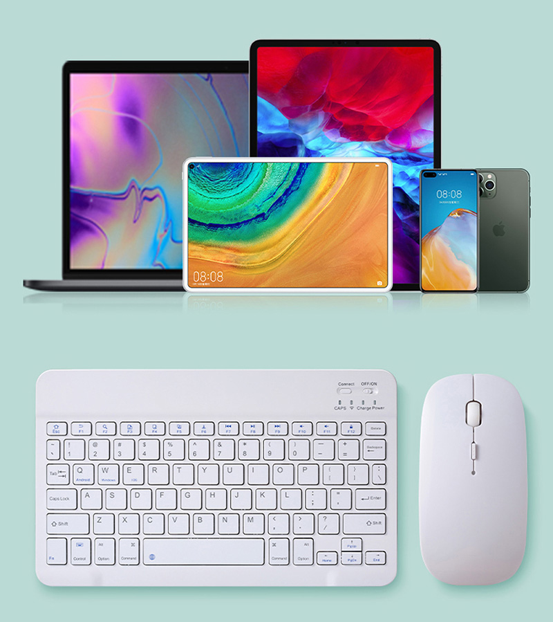 For iPad Bluetooth Keyboard 10 Inch Wireless Mini Bluetooth Keyboard Mouse for Xiaomi Samsung Huawei iPad Wireless Keyboard