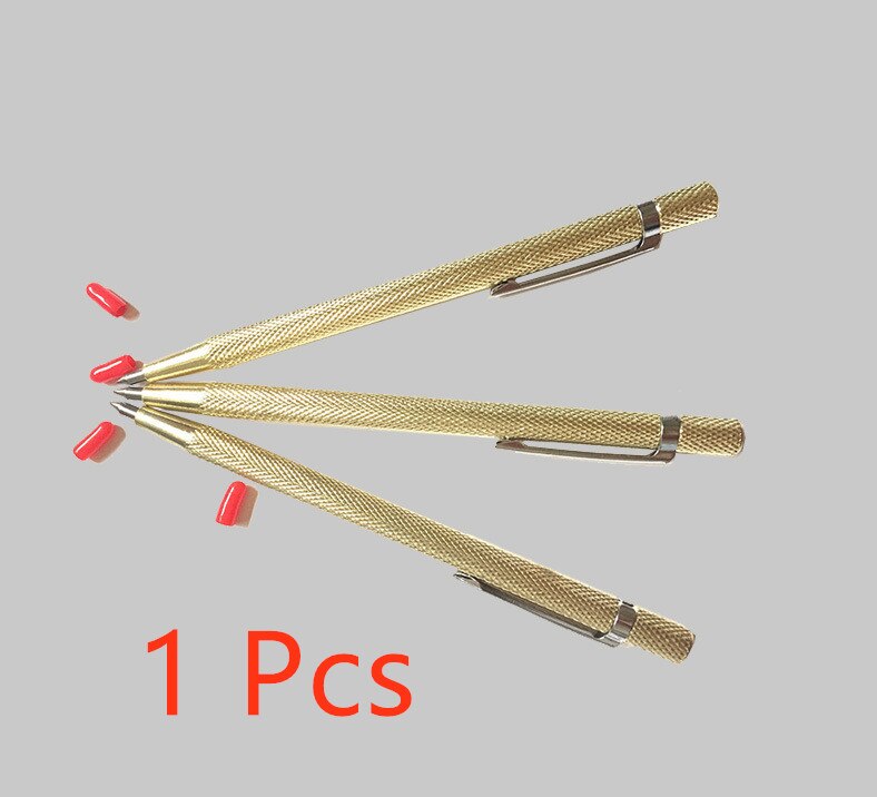 Diamant Metall Kennzeichnung Gravur Stift Hartmetall Spitze Glasritzrades Stift für Glas Keramik Metall Holz Carving Hand Stift: Gold 1 Pcs