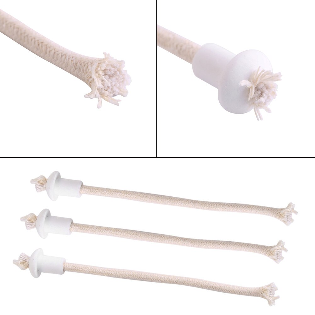 7Pcs Ceramic Holders Torch Wine Bottle Oil Candle Lamp Fiber Glass Heat-Resistant Kerosene Wick