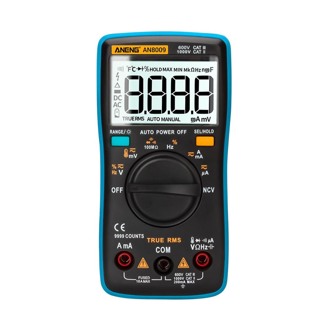 ANENG AN8009 Digital Multimeter 9999 Count True-RMS Auto Range NCV Ohmmeter AC/DC Voltage Ammeter Current Meter Temperature