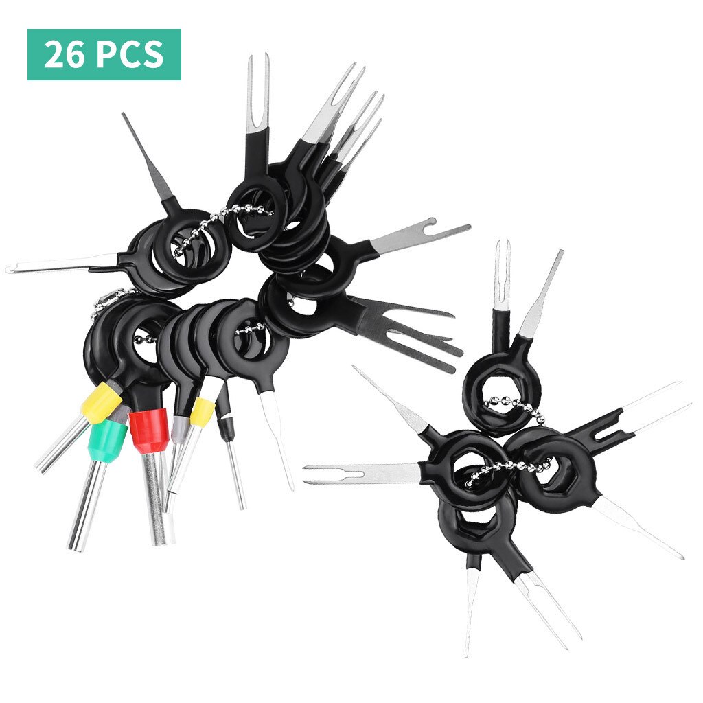 26Pc Auto Terminal Removal Tool Draad Plug Connector Extractor Puller Release Pin Extractor Kit Voor Auto Plug Repair Tool auto