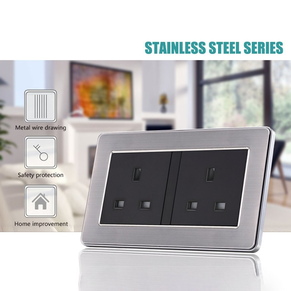 Home UK Square Socket Panel Home Security Socket Panel Wall Power Socket Panel Wall Concealed Socket Panel