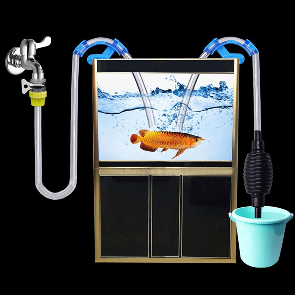Akvarium støvsuger grusrenser akvarium vaskemaskine sæt sifon vandskifter til skift af vand og filter grusrensning
