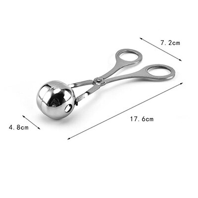 2 Sizes DIY Fish Meat Rice Ball Stainless Steel Maker Convenient Meatball Maker Stainless Steel Stuffed Meatball Clip 100gB: 17.6cm x 4.8cm