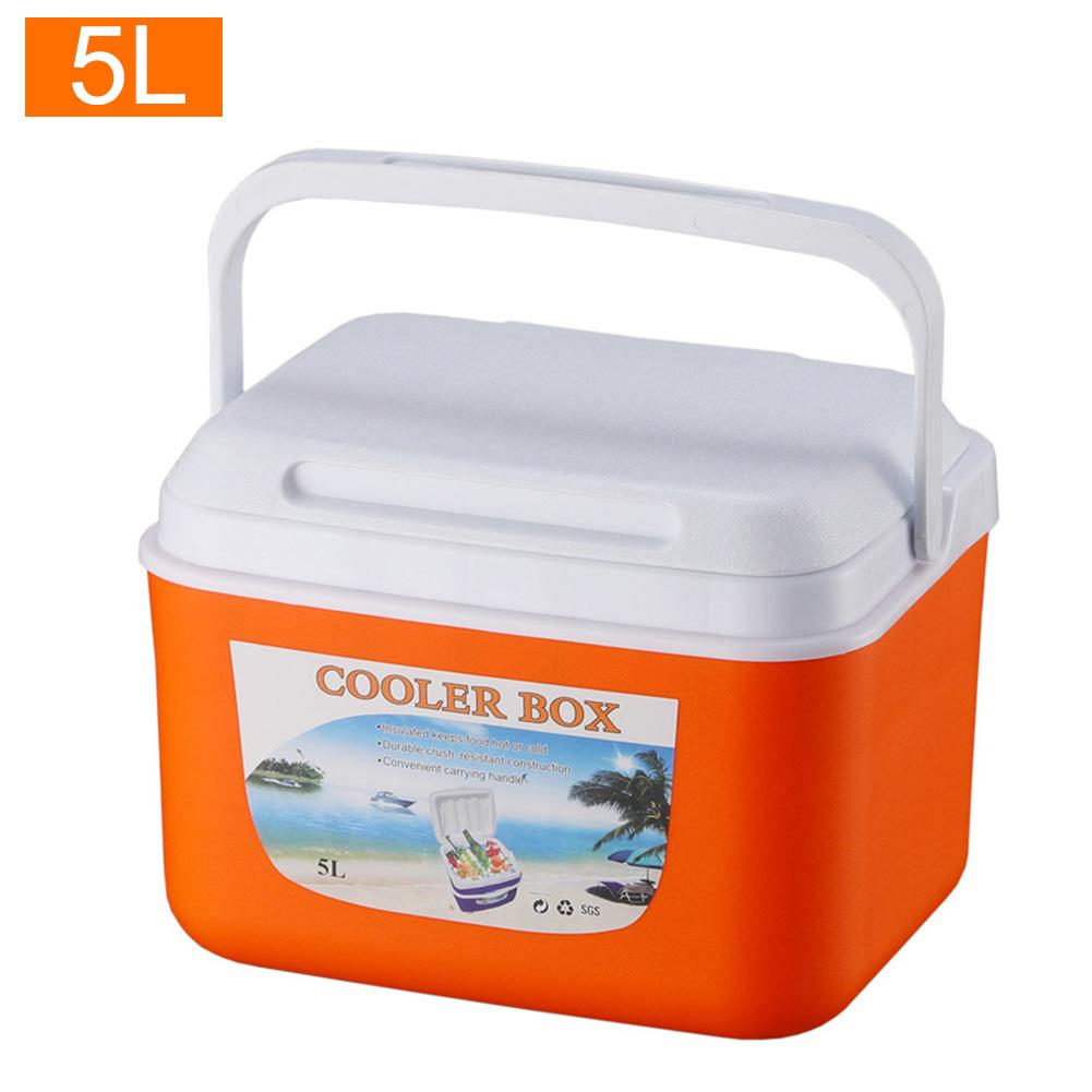 5L Auto Koelkast Draagbare Voedsel Opbergdoos Auto Koude Doos Vissen Box Koelbox Draagbare Reizen Camping Koelbox Glaciere koeler: Orange