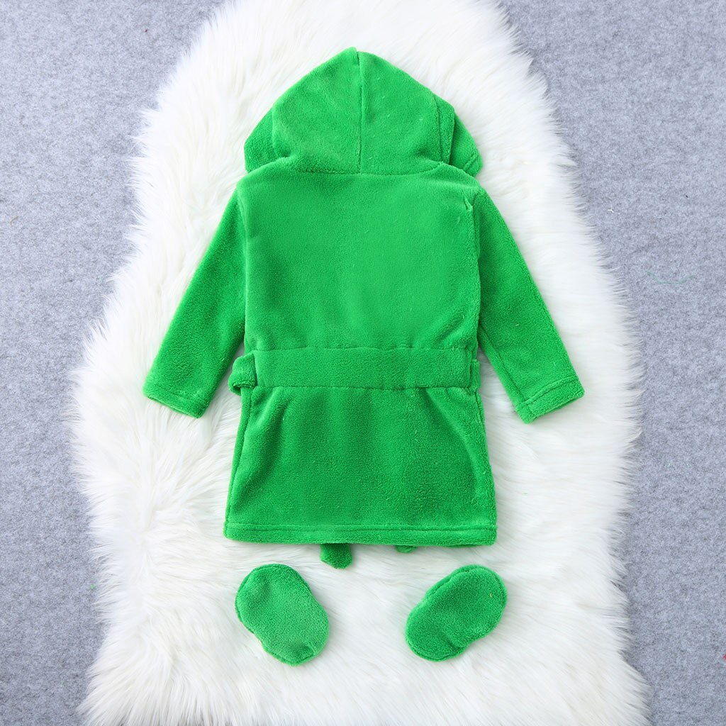 Newborn Baby Layette Boys Girls Baby Pajamas Cartoon Yellow Duck Style Flannel Bathrobes Hoodie Sleepwear Footwear Outfits 2pcs