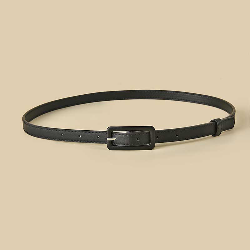 Cinturones de para mujer, cinturilla fina con hebilla de Pin, cinturón ajustable para vestido de verano, correa para Jeans, 1 unidad: Negro
