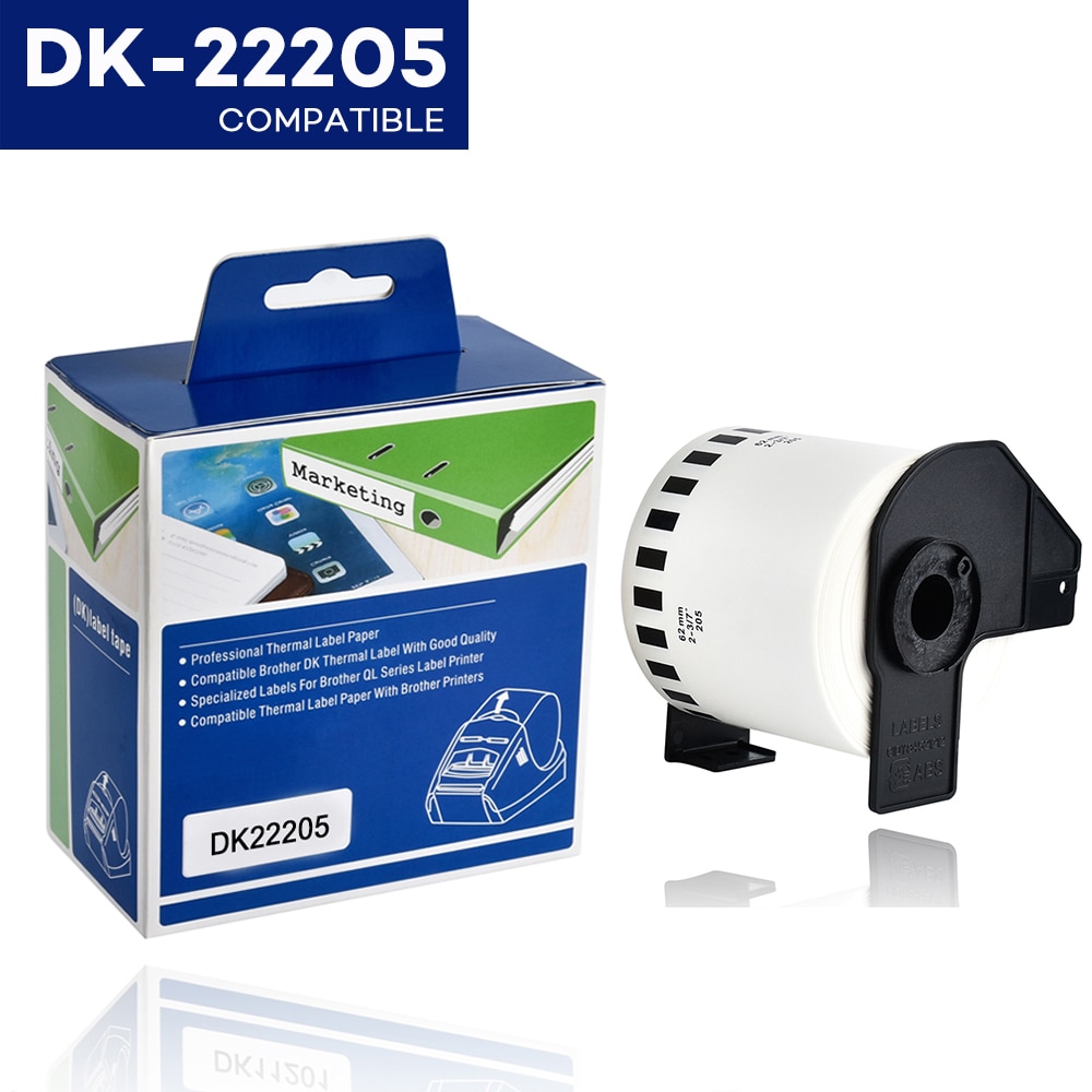 Yance DK-22205 etichetta Fratello Compatibile maker machine Etichette DK-22205 DK 2205 DK 205 Etichette Continue per QL570 QL700 stampante