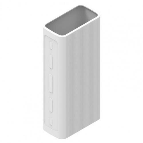 Tragbare, einfarbige, umweltfreundliche silikonhülle für powerbanks, schutzhülle aus silikon: Weiß
