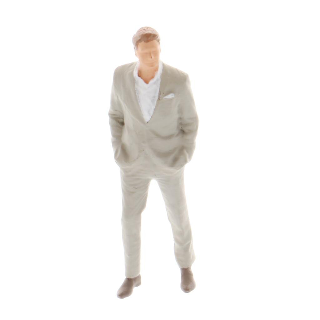 1/64 Gli Uomini Figura Scena Carattere Street Persone Modello Treni in miniatura Architettonica Layout di Decorazione per la Casa Delle Bambole: Gray Suit