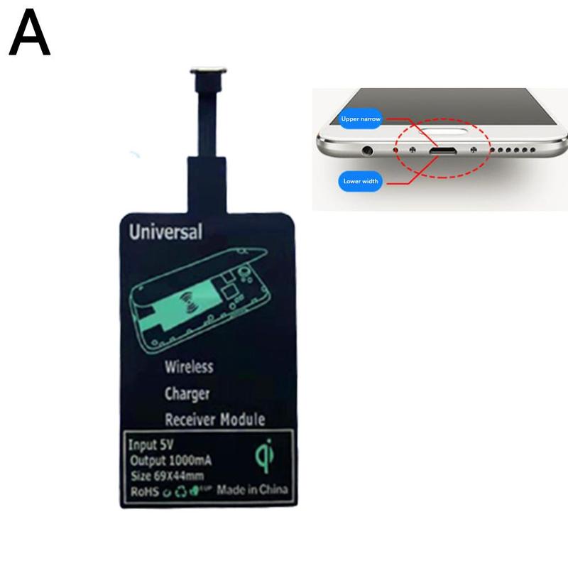 Wireless Charging Receiver Patch For Android Type-c Universal Micro Usb Type C Fast Wireless Charger Adapter 600-8000ma R7m9: A