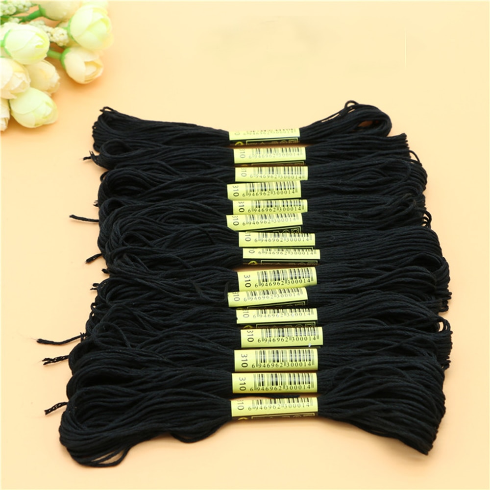 6pcs/set Red Cotton Thread Skeins Floss Embroidery Thread Handmake Crossstitch DIY Accessories Supplies Fast Solid Color 8m