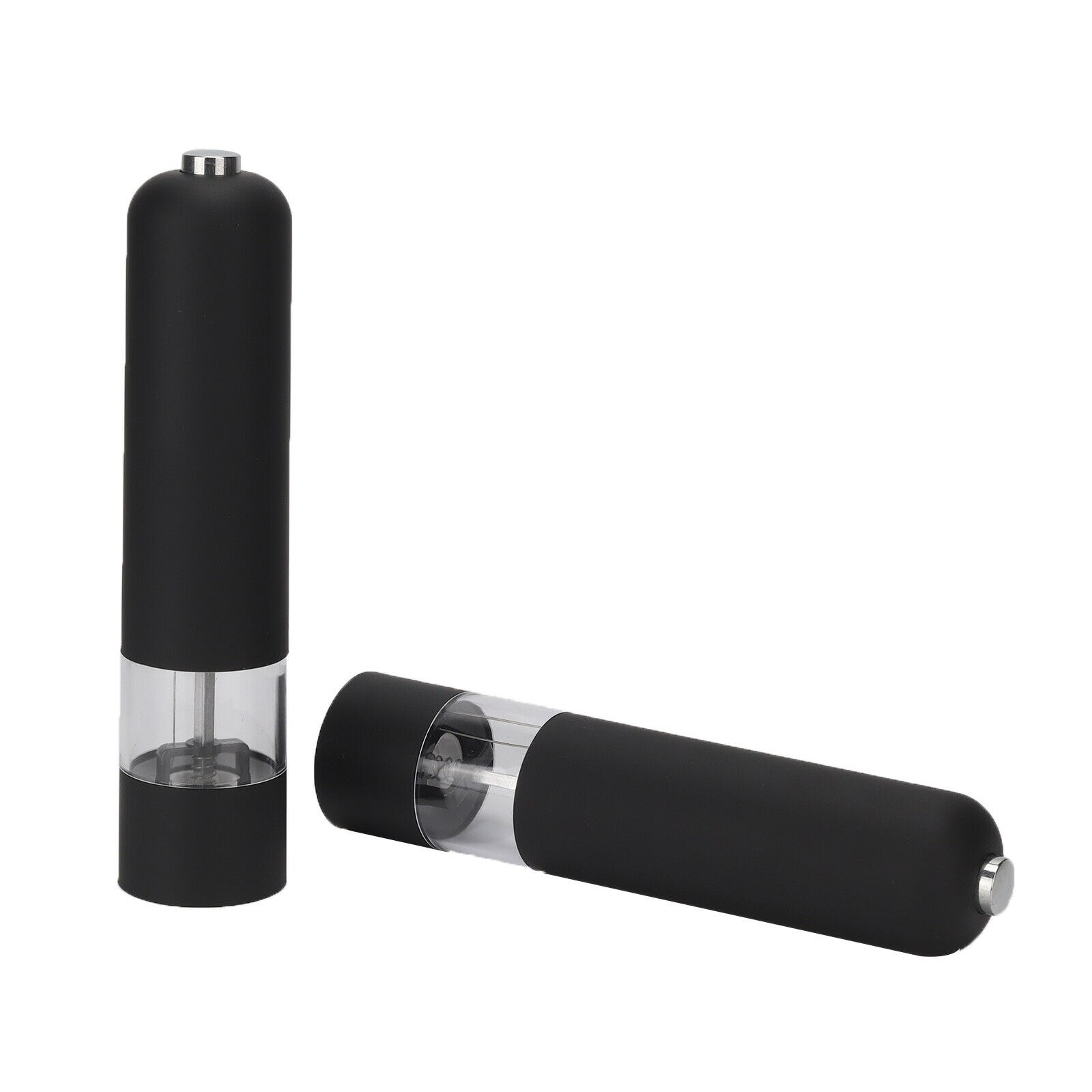 2pc elektrische zout- en pepermolens van roestvrij staal, automatische peper- en zoutmolen met led-lampje, perfect voor verschillende gekookte gerechten
