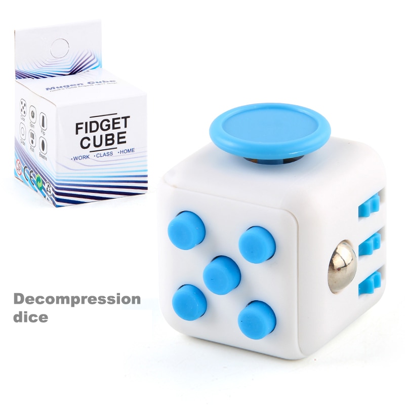 Dekompression Sieb Würfel Anti Stress Magie Finger Würfel Sensorischen Spielzeug Für Kinder Erwachsene Einfache Dimmer Autismus Stress Relief Spielzeug: Blue White