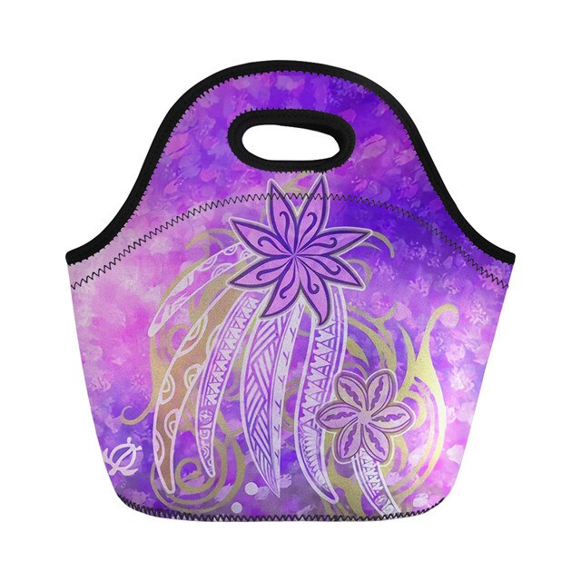 FORUDESIGNS Große Kapazität Thermische Mittagessen Tasche Frauen Hawaiian Tribal Sonnenaufgang Druck Weibliche Frühstück Box Tragbare Picknick Reisetasche: green