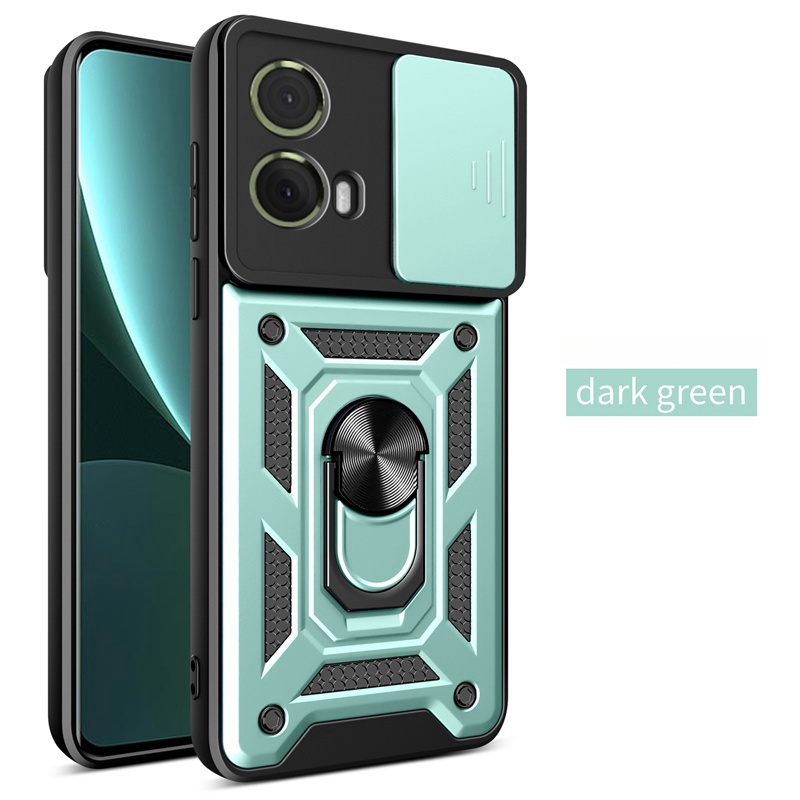 Shockproof Armor Case For Motorola Moto G05 G15 G35 G55 G75 G85 5G G 05 15 35 75 85 Cover Ring Magnetic Stand Holder Coque Funda: Brown / For OnePlus Ace 2
