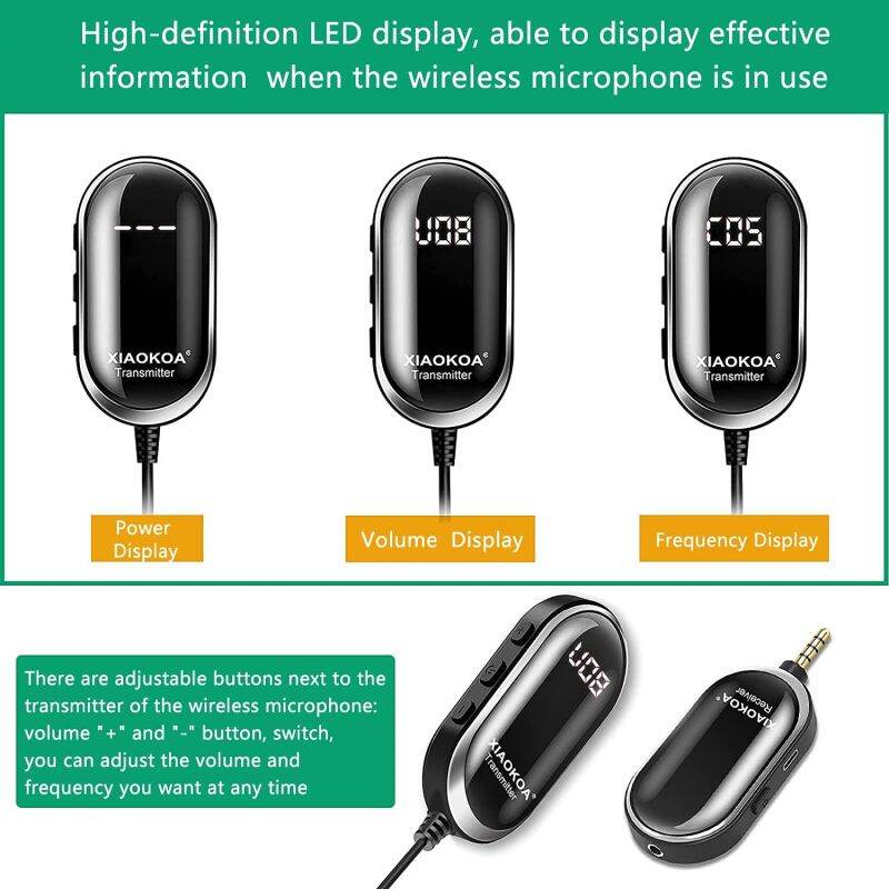 Microphone Sans Fil UHF XIAOKOA 50m Portée - Pour Guide Touristique Et Enseignement