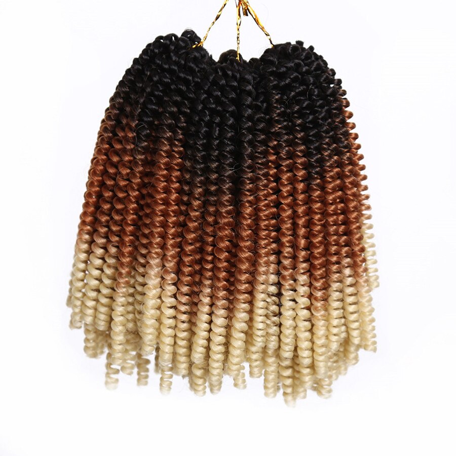 8inch Spring Twist Crochet Braids Synthetic Braiding Hair Crochet Hair Extensions 30 strands/pack Golden Beauty: T1B/613