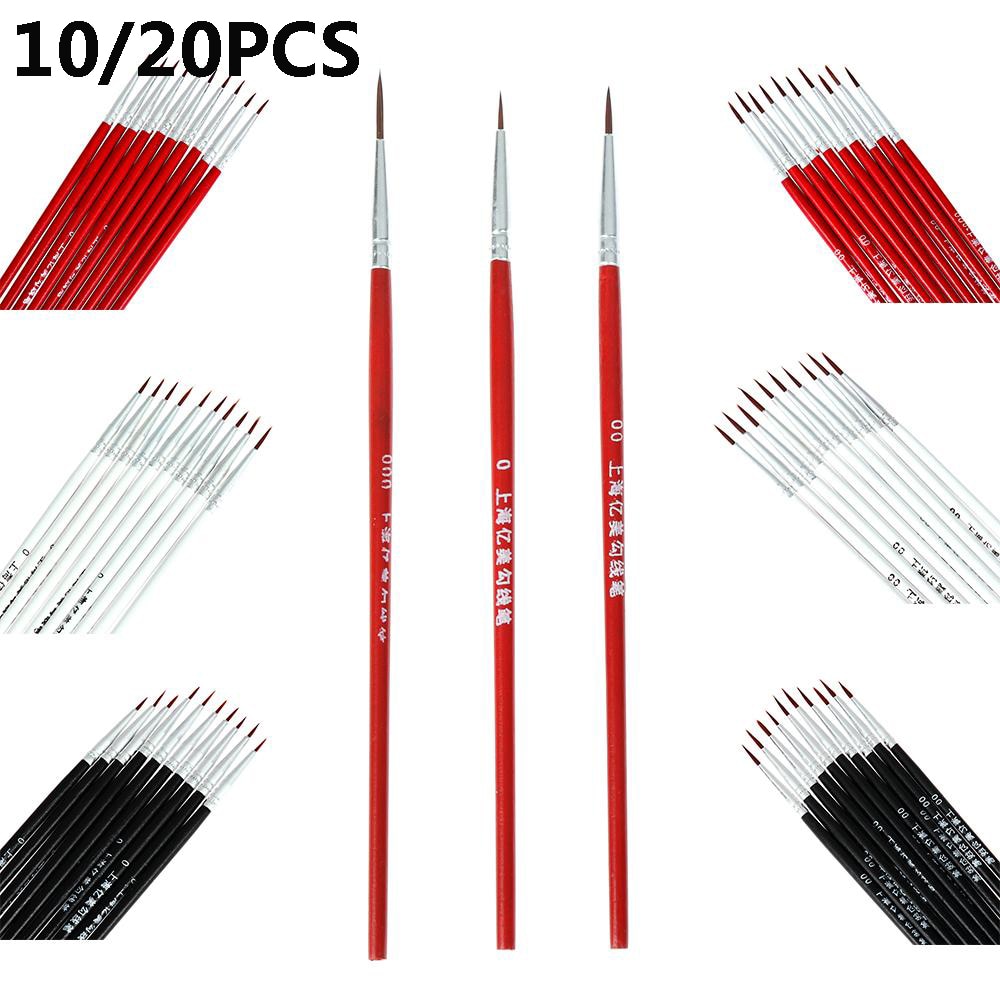Juego de pinceles finos de nailon para pintura acrílica, pincel fino para pintar a mano, suministros de arte, bolígrafo para dibujo artístico, 10 unidades