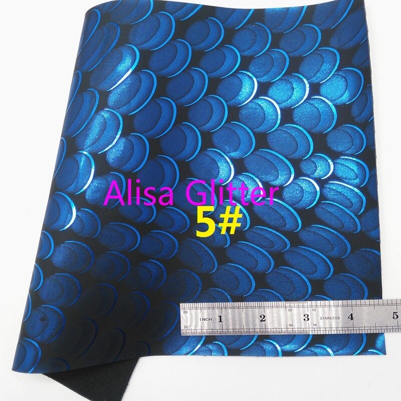 1PCS A4 SIZE 21X29cm Alisa Glitter Blue Glitter Fabric, Lace Glitter Leather, Flashlight Faux leather for DIY G210: 5