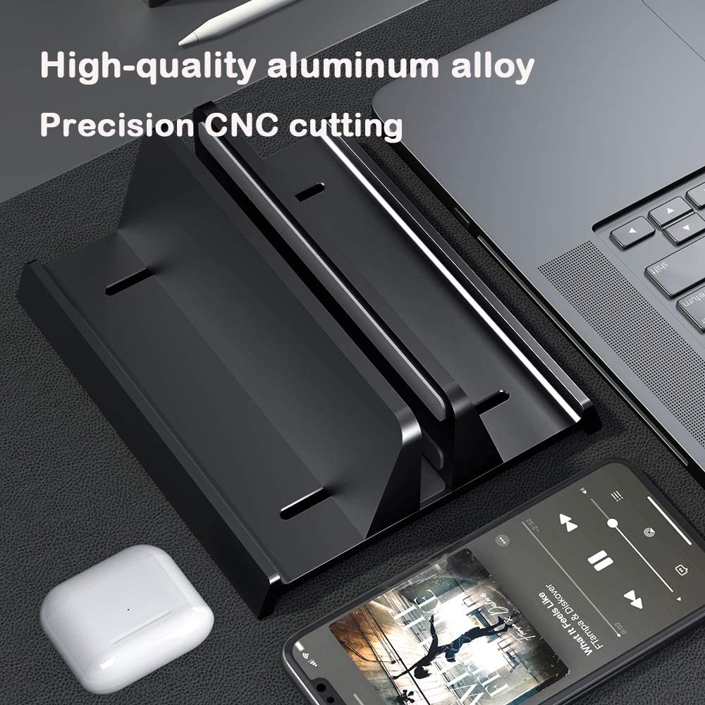 Vertical Laptop Stand Holder Adjustable Desktop Notebook Dock 3 in 1 Space-Saving Stand for MacBook Pro Air, Laptop Accessories