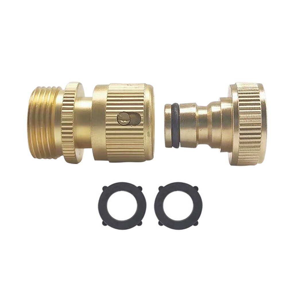 Super Heavy Duty 3/4 Inch Brass Water Shut Off Valve Outdoor Garden Hose Connector Accessories Fitting Pipe Connections Nozzle: D