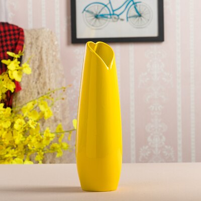 30cm luksus europa gul keramik vase boligindretning porcelæn dekorativ blomstervase til bryllupsdekoration: Q