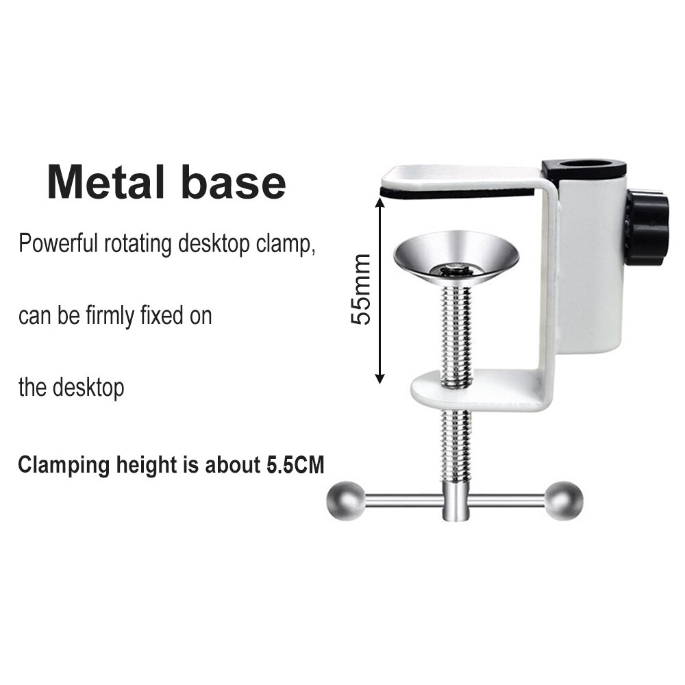 High Aluminum Alloy Cantilever Bracket Universal C-Clamp with 12MM Hole Diameter and Non Slip Mat Suitable for Mic Stand: Bracket Clamp E