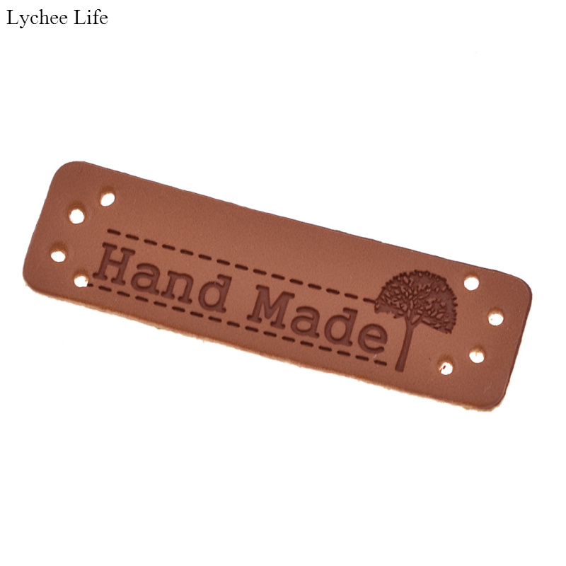 Lychee Life étiquettes de vêtement unisexe | Bricolage, artisanat du cuir, étiquettes à coudre gaufrées, 20 pièces/paquet