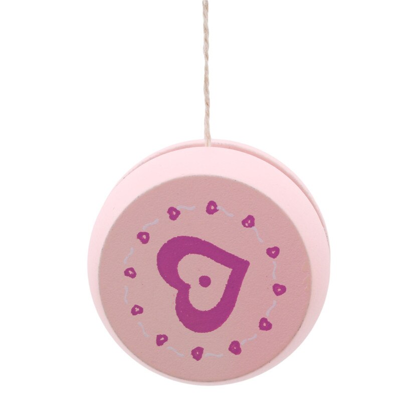 Yoyo de madera de 5cm para niños, juguetes clásicos de Yoyo con personalidad creativa, pasatiempos deportivos, de navidad: Pink