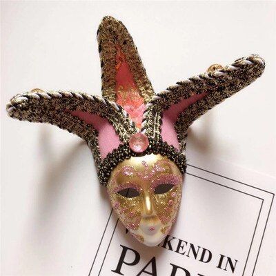 Venetiaans Masker Italië Koelkast Magneten Sticker Bell Clown Party Decoratie Magnetische Stickers Magneten Home Decoratie: light pink