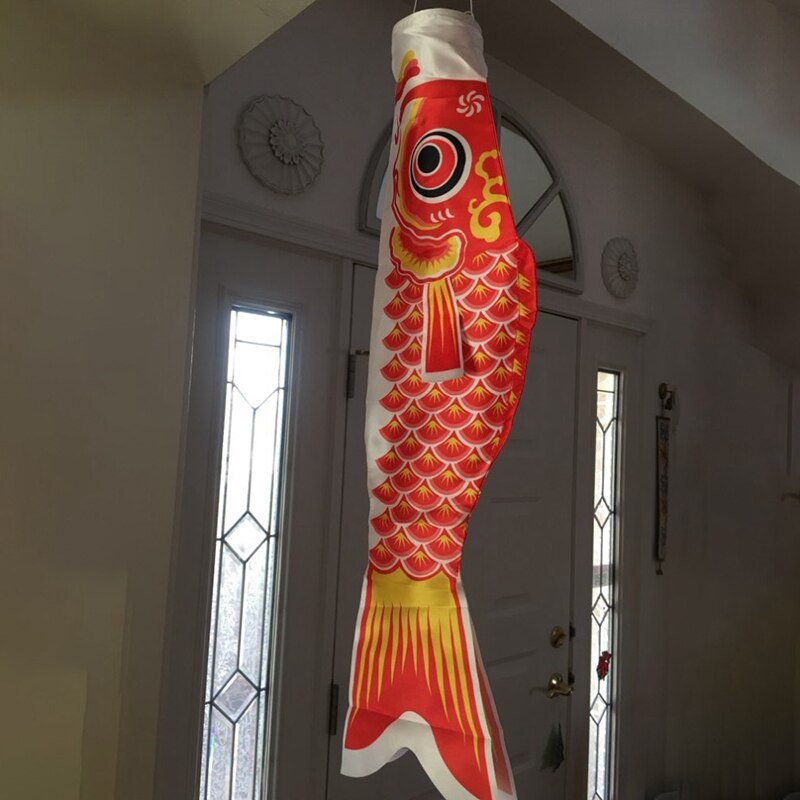 Japanese Carp Windsock Streamer Fish Flag Kite Cartoon Fish Colorful Windsock Carp Wind Sock Flag Koinobori 150cm
