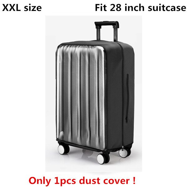 Pvc gennemsigtigt bagagerumscover til bagage elastisk vandtæt trolley kuffert regntasker rejse kuffert tilbehør 18-30 tommer trolley: Tilbage-xxl