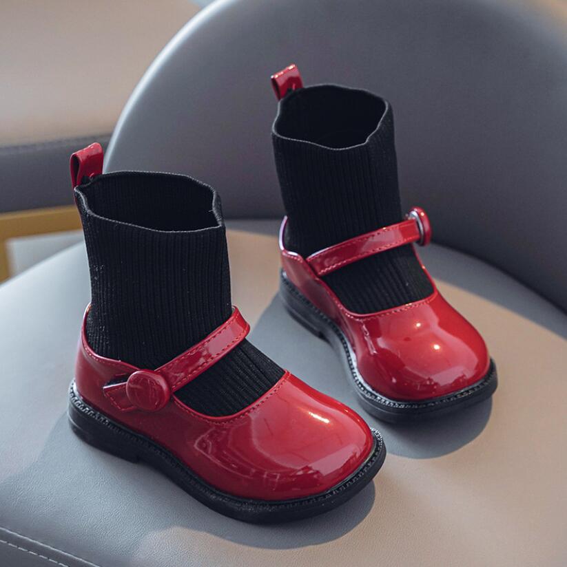 Crianças meninos botas crianças tênis de couro martin botas para meninas borracha anti deslizamento neve bota moda inverno sapatos da criança bota