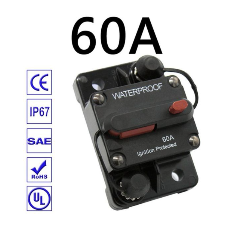 BYGD Afbryder - 30A-300A - Vandtæt Reset Sikring - 12-48V DC til Bil, Båd: Elfenben