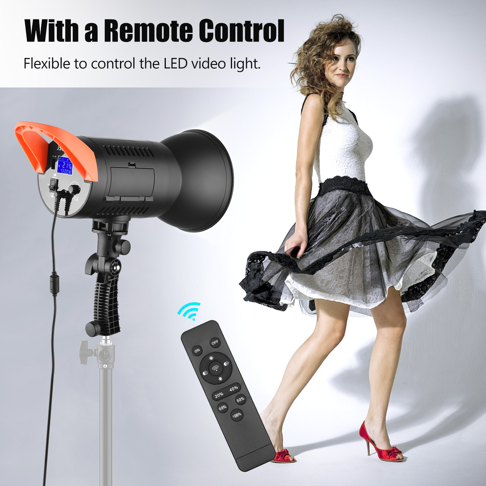 100W LED Video Licht 5600K Studio Lichter Dimmbare Bowens Berg Kontinuierliche Licht Reflektor Fernbedienung für Hochzeit Fotografie