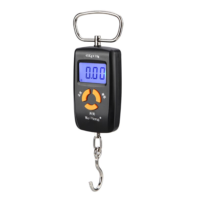 0-10Kg/5g 10-45Kg/10g Portable Mini Digital Scale Double Precision LCD Display Backlight Luggage Scale With Tape Measure: Blcak Big ring