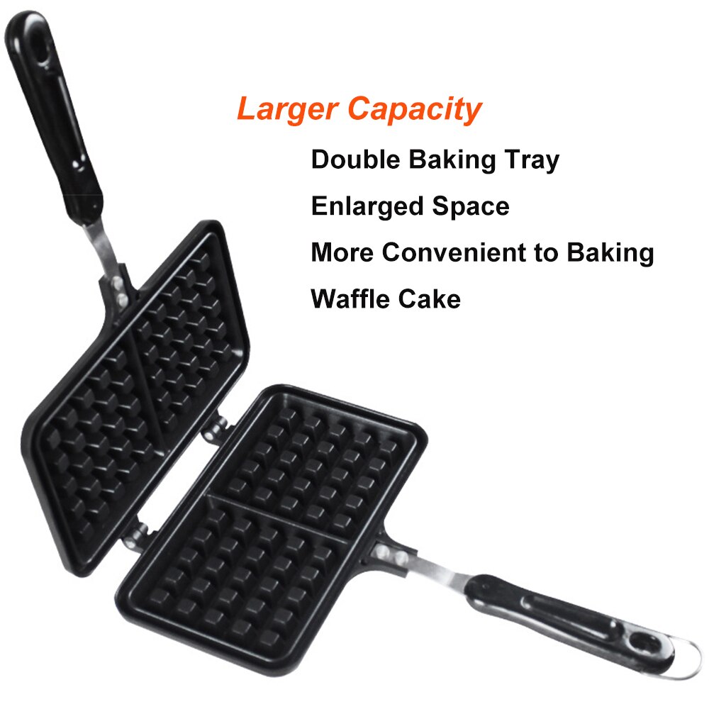 Gietijzer Waffle Pan Non-stick Oppervlak Wafel Trays Keuken Cake Bakken Platen Wafel Cakevorm Keuken Gas Koken pan