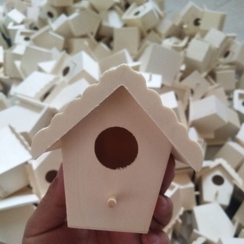 Wooden Bird Nest Hanging Bird House Natural Wooden Bird Cage Resting Place Wall-Mounted Outdoor Birdhouse Wooden Box