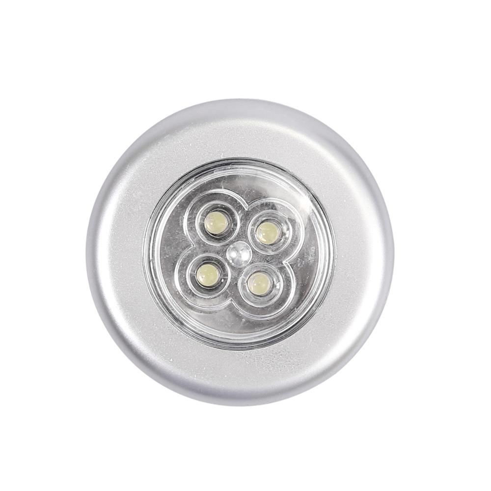 Neoteck 4 LED Touch Push Button Light Self-Stick Long Battery Life Down Spot Lights For Kitchen Bedroom Cold White Lamp Bulbs