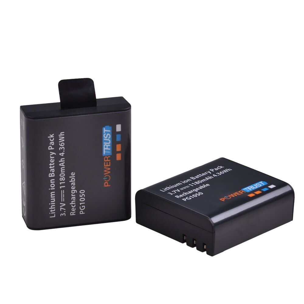 2x pg1050 1180 mah batterier + lcd Dobbel usb batterilader til sjcam  sj4000 m10 sj5000 sj5000x til eken  h9 h9r h8r h8 git  pg900: 2 batterier