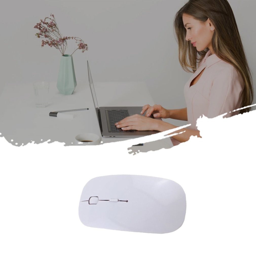 Ultratynd usb 2.4 ghz trådløs mus optisk gaming slim modtager computer til apple bærbar computer power switch mus
