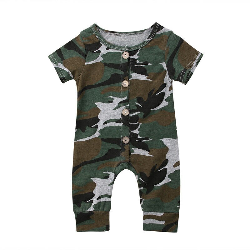 Newborn Infant Baby Boy Girl Kids Camo Romper Jumpsuit Clothes Outfit: 12M
