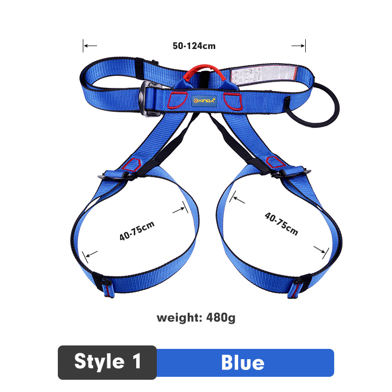 Xinda Outdoor Sports Safety Belt Rock Mountain Climbing Harness Waist Support Half Body Harness Aerial Survival: Style 1 Blue