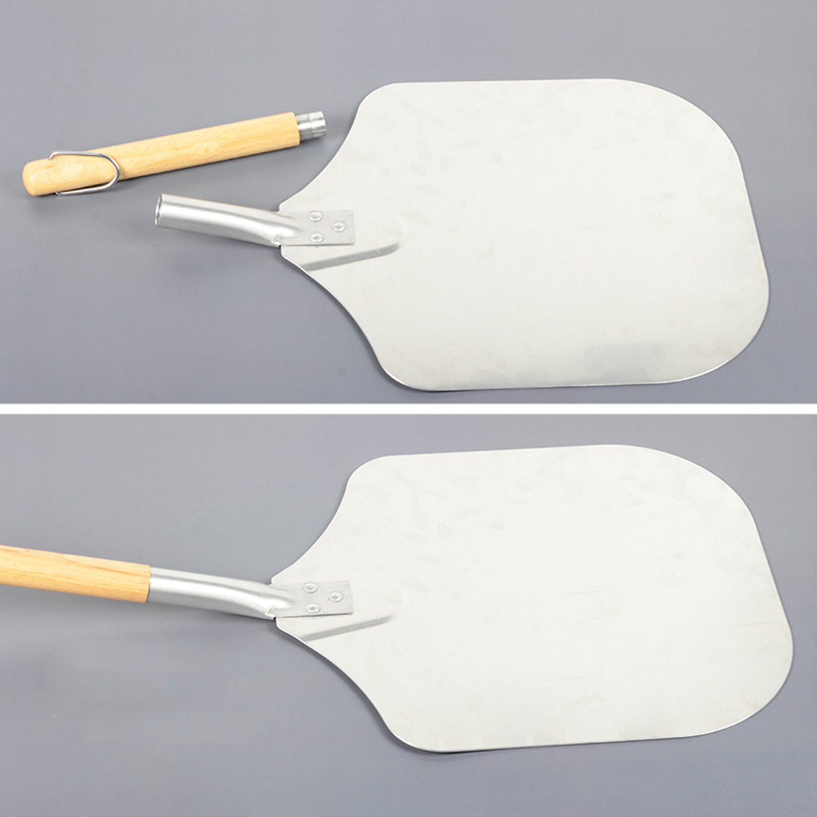 Pizza Peel Shovel with Wooden Handle Cake Shovel Cheese Cutter Peels Lifter Tool Pizza Shovel Baking Pastry Tool 12 Inch Shovel