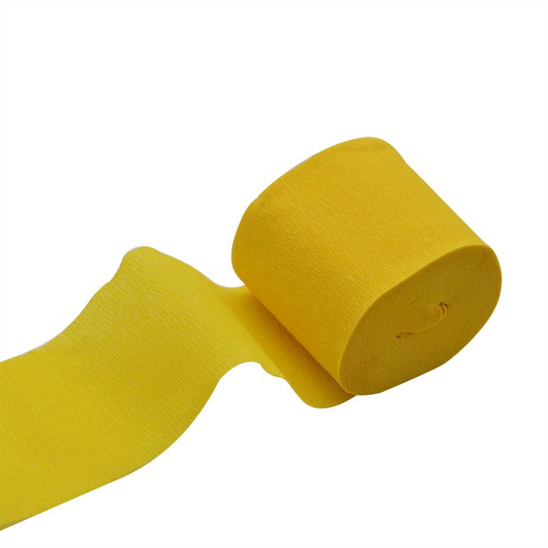 10m x 5cm Origami Crepe Paper Streamers DIY Crafts Wrinkled Paper Roll for Wedding Birthday Party Decoration Backdrop Curtain 7: P22 Gold yellow