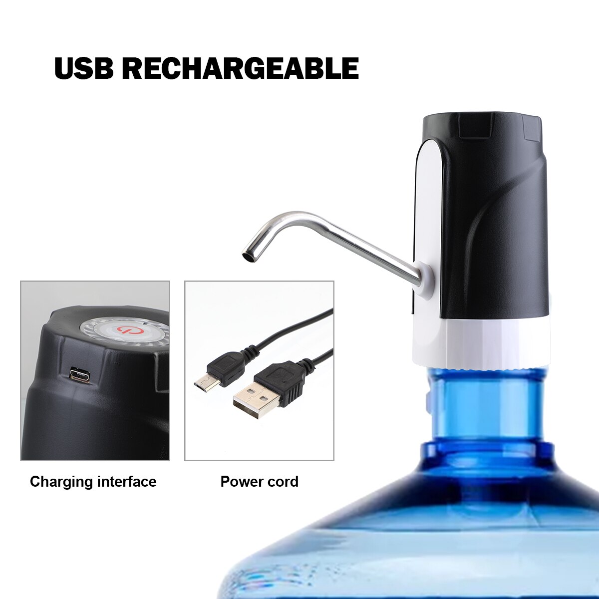 Automatic Electric Water Pump USB Charging Multi-interface Bottled Drinking Water Press Pump Dispenser Water Pumping Device