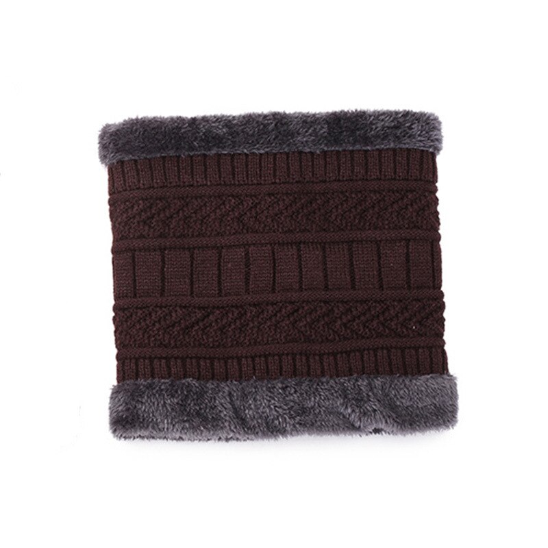 Mannen Dikke Winter Hoed, sjaal En Fluweel Warme Ski Muts Sjaal Pak Mannen Beanie Gehoorbescherming Hals Grote Maat Katoen Gezichtsmasker: Coffee-2
