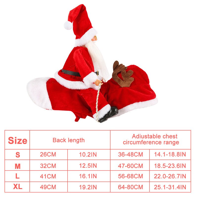Ropa navideña para perro lindo Papá Noel abrigo en forma con capucha disfraz de perro chaqueta de invierno cálida para mascotas pequeñas, medianas y grandes