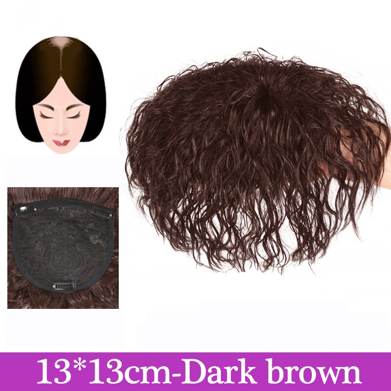 Peluca de pelo corto rizado y esponjoso, pieza de repuesto para el cabello, peluca de pelo blanco Invisible, peluca sintética con Clip para el cabello: BF09-2-33
